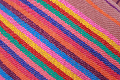 handgewebte kissenhulle multicolour stripes rosa aus mexik