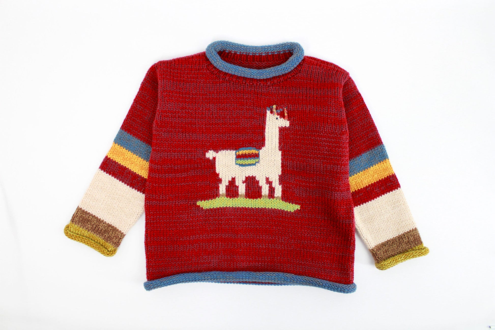 Kinderpullover 110/115 aus Alpaka handgemacht in Peru Strickpullover Herbst warm Pullover Wolle Weihnachten Geschenk Geburtstag Kindermode